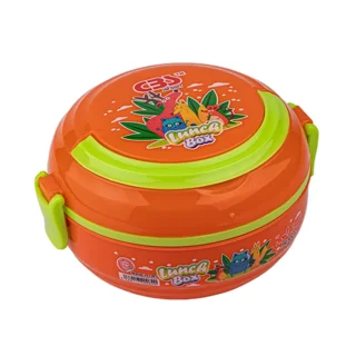 ظرف غذا مايکروفری سی بی اس دو طبقه تک دسته با قاشق و چنگال
