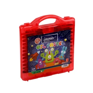 پاستل 24 رنگ طلقی كیفی دسته دار کد JM619-24