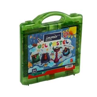پاستل 24 رنگ طلقی كیفی دسته دار کد JM619-24
