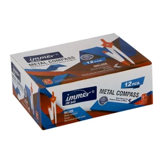 ست پرگار اتودی فلزی ایمر همراه با نوک و پاک‌کن کد JM945