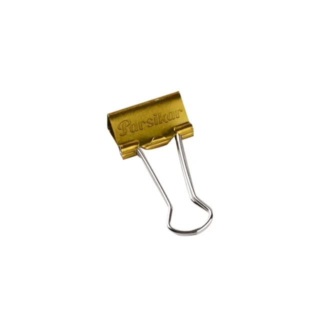 گیره دوبل رنگی کروم متالیک سایز 25 میلی‌متری 12 عددی کد JM1025